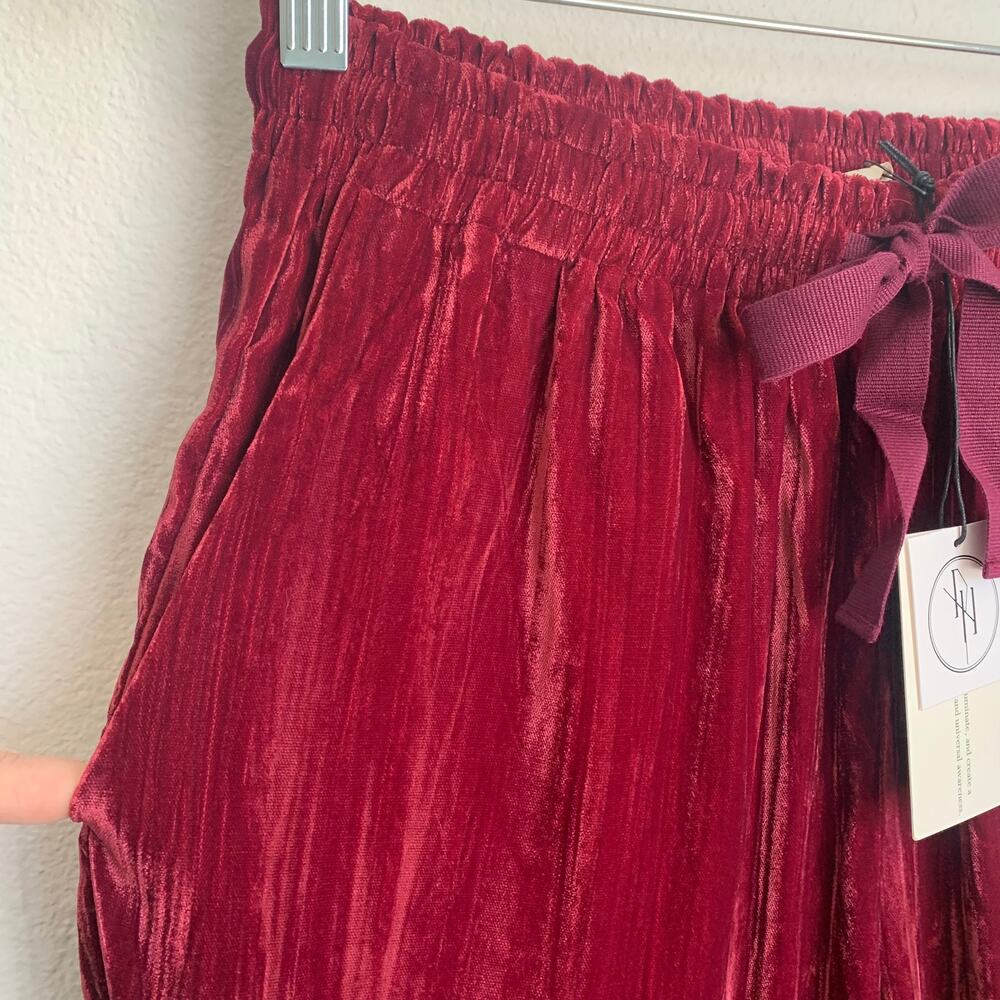 NWT Divine Heritage Velvet Drawstring Pants in Mauve
